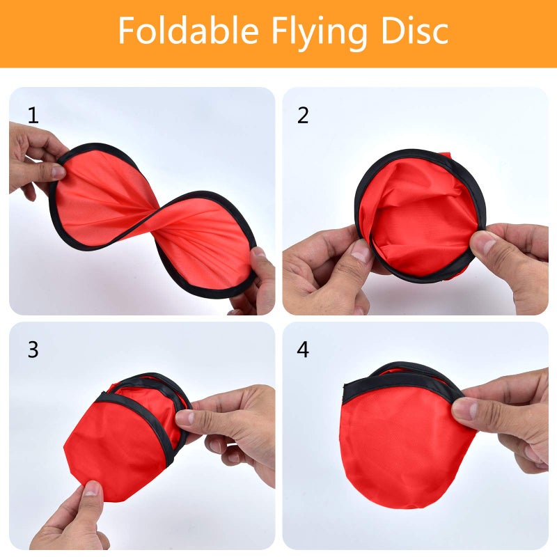 Mototo 30 Pieces Foldable Flying Disc Fans with Bag Folding Pocket Toy Set for Kids Fun Birthday Party Favors Summer Outdoor Activity Game Halloween Christmas  5 Colors (8 inches) - Image 4
